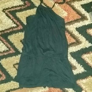 Express black cotton halter neck romper
